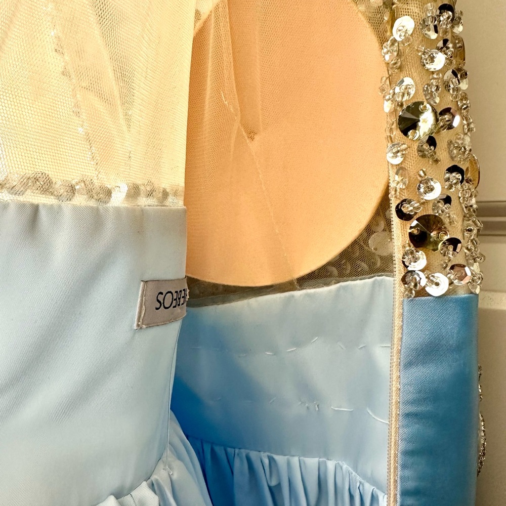 Blue Hebeos Size Small 4/6 dress long Sequins Jewels - Picture 5 of 8